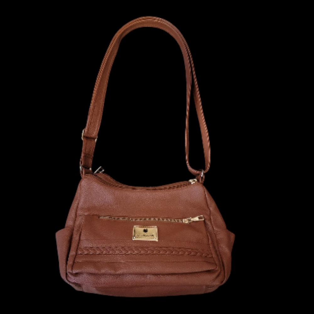Gloria Vanderbilt Brown Leather Shoulder Bag